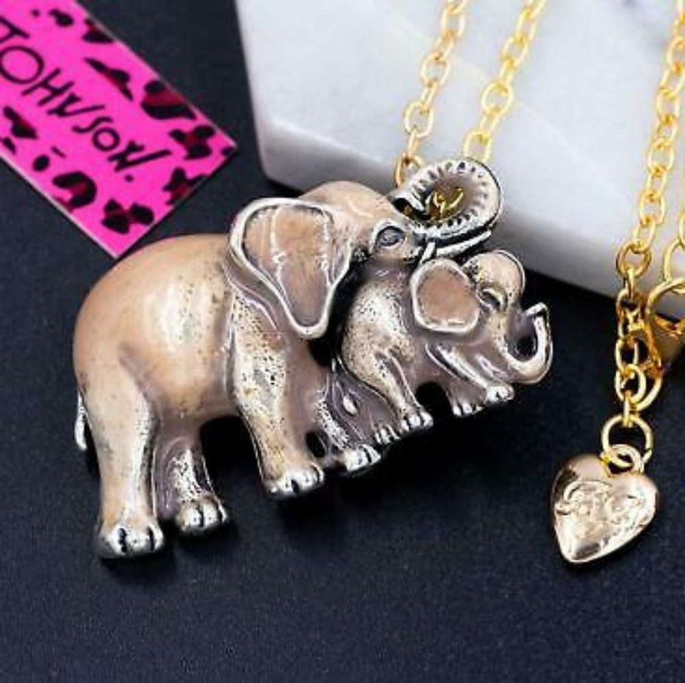Betsy Johnson Elephant Necklace